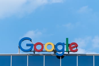 Google letters written on billboard