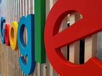 Google written in colored lettering