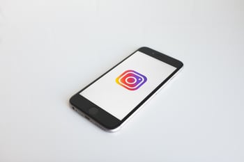 Instagram logo on a phone