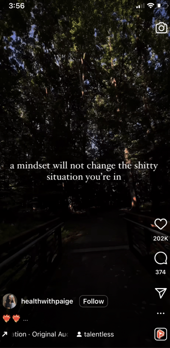 Instagram reel with text on it