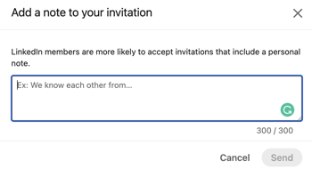 LinkedIn Invitation note