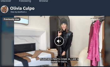 Olivia Culpo live on amazon