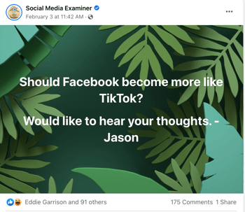 Post from Social Media Examiner