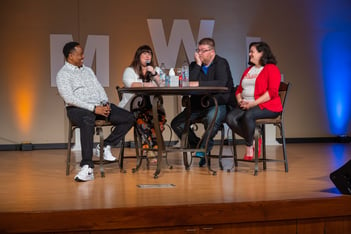 Troy Sandige, Jen Cole, Jeff Howell and Christine Gritmon speaking at SMWL21