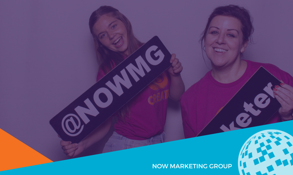 Image of NOW Marketing Group Intern Lauren and account manager Cara Stombaugh at Social Media Week Lima 2022
